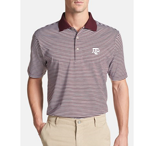 'Texas A & M' Stripe Polo - Texas AM